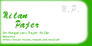milan pajer business card